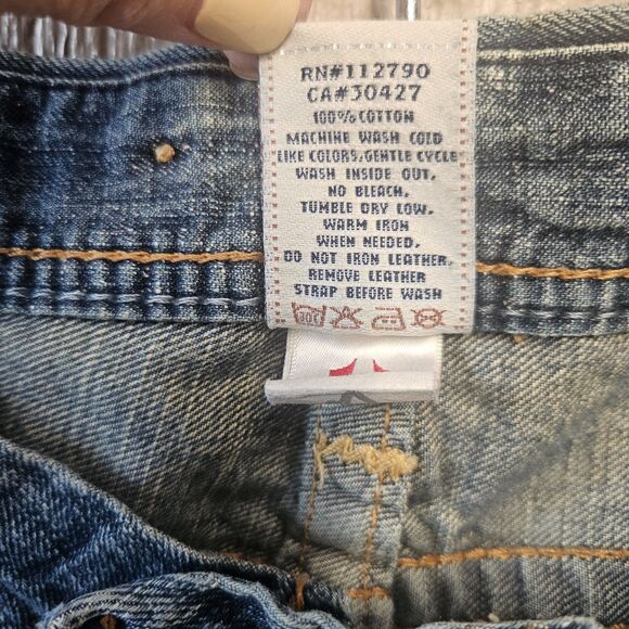 Vintage True Religion Big T Jeans Straight Leg Button Fly Size 31 Low Rise - Picture 11 of 16
